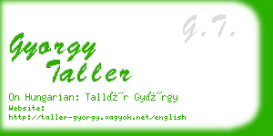 gyorgy taller business card